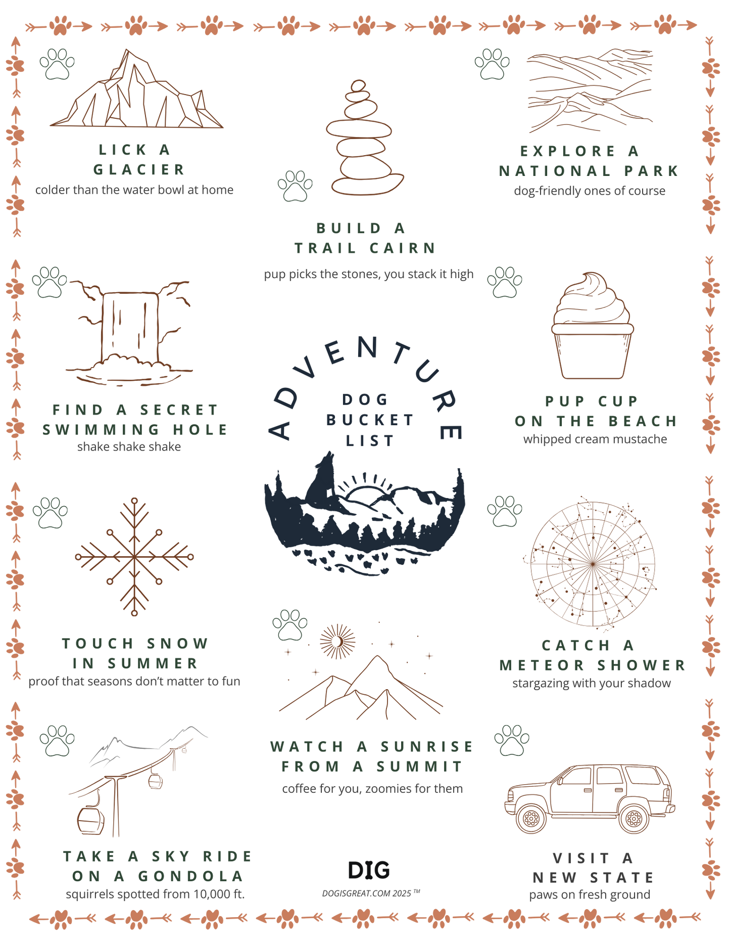 DIG Dog Adventure Bucket List – Limited Edition
